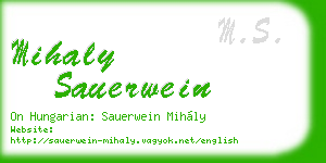 mihaly sauerwein business card
